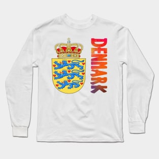 Denmark Coat of Arms Design Long Sleeve T-Shirt